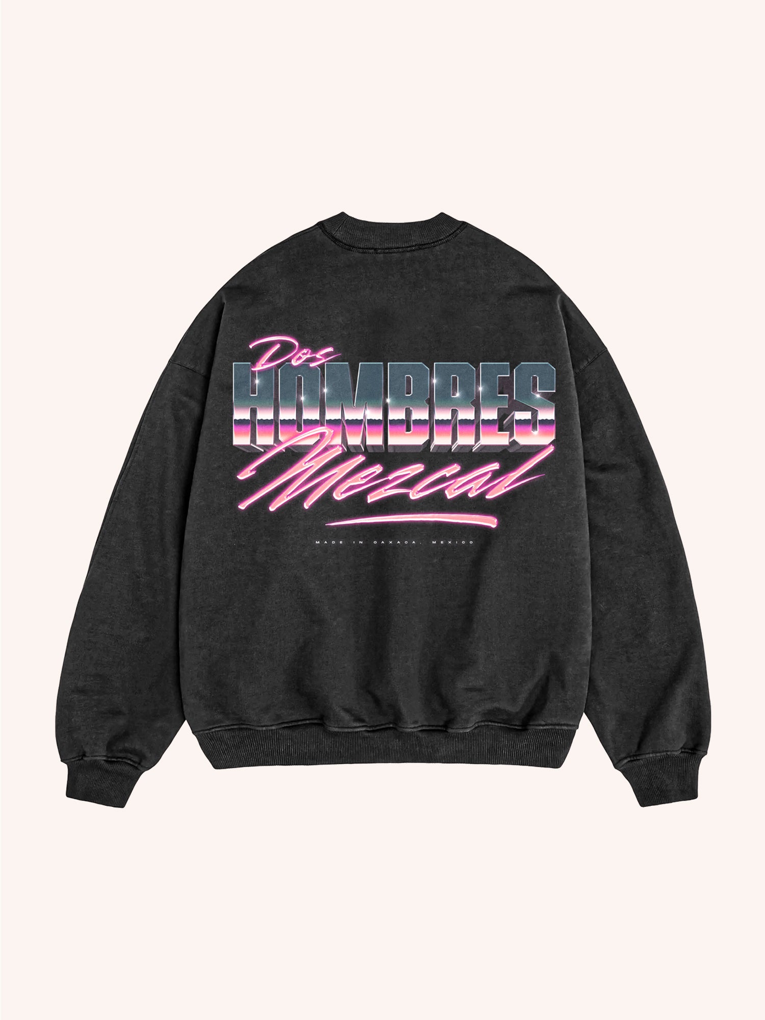 80’s Retro Washed Black Crewneck Sweatshirt