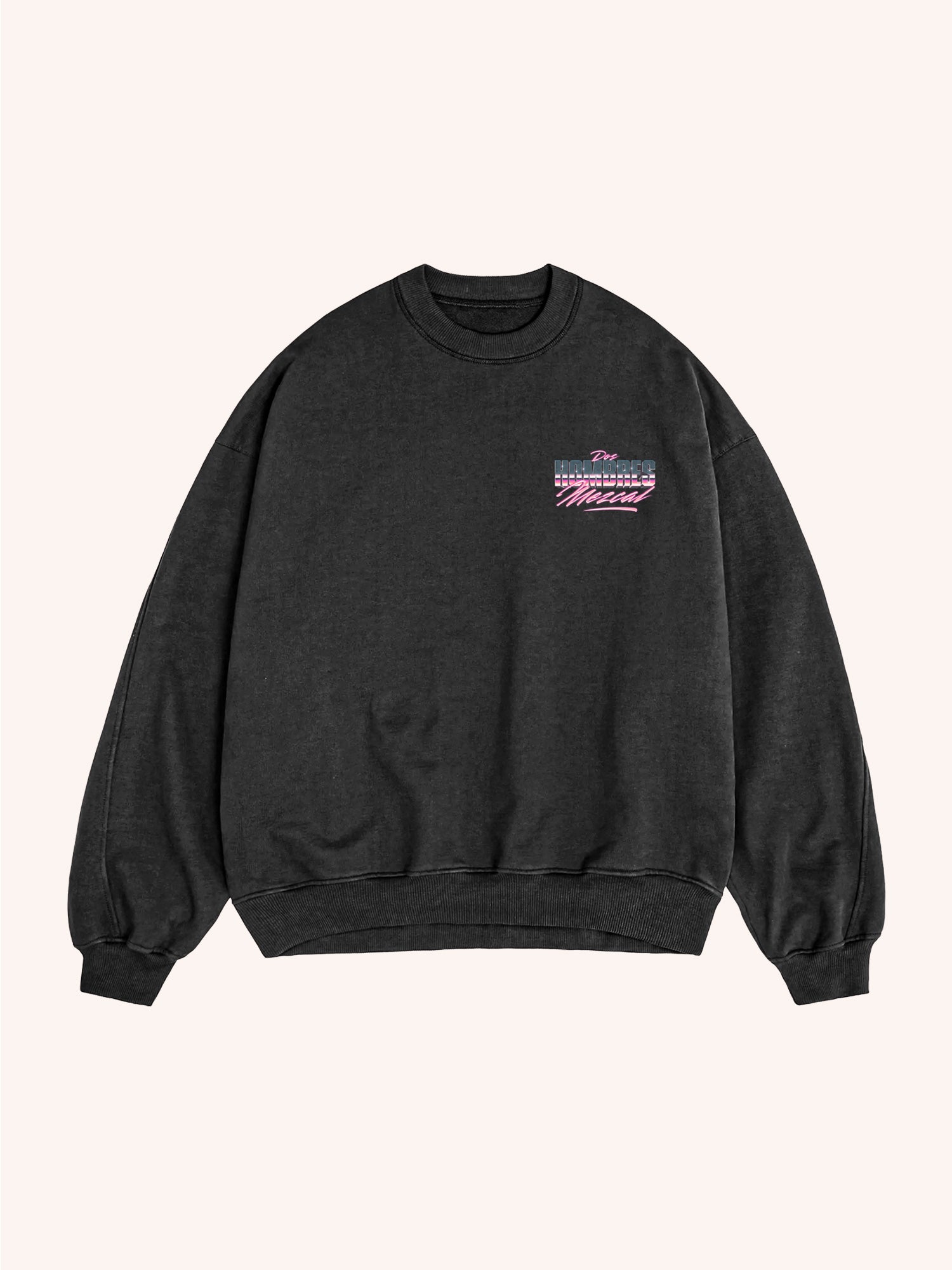 80’s Retro Washed Black Crewneck Sweatshirt