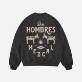 Dos Hombres Black Vintage Wash Crewneck.Back