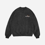 Dos Hombres Black Vintage Wash Crewneck. Front